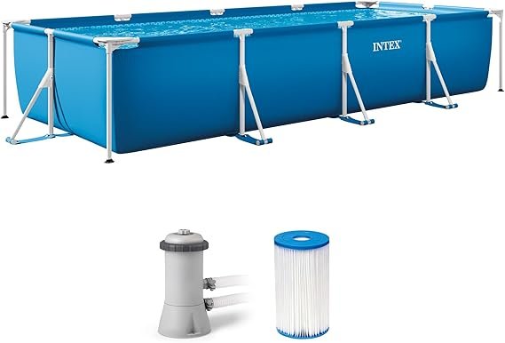 Intex 28279EH Piscine rectangulaire à cadre métallique 4,50 × 2,20 × 0,85 m – Hors-sol pour jardin