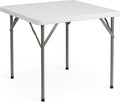 Flash Furniture Table pliante carrée en plastique blanc effet granit 87 × 87 × 75 cm – Description du produit