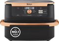 Ninja Foodi FlexDrawer Airfryer AF500EUCP – 10,4 L Friteuse à air Dual Zone, 7-en-1, séparateur amovible, compatible lave-vaisselle, Noir/Cuivre