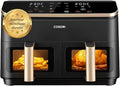 COSORI Friteuse à air Dual Zone 8,5 L – 2 compartiments, friteuse à air 8-en-1, cuisson pauvre en huile, économe en énergie, compatible lave-vaisselle, Or