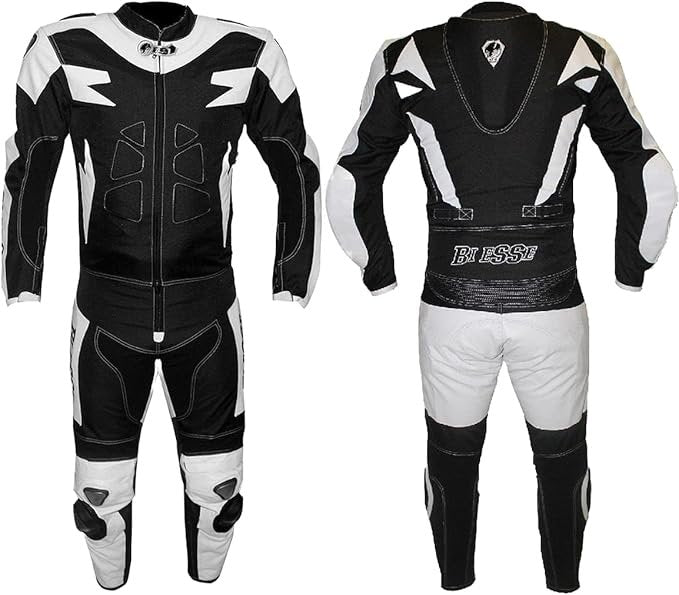 BI ESSE Combinaison moto homme 2 pièces – Cuir et textile, veste et pantalon séparables, réglable et respirante, touring/racing