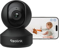 Reolink E1 Zoom Caméra de surveillance intérieure 4K PTZ Wi-Fi – Zoom optique 3×, Wi-Fi 6 2,4/5 GHz, détection intelligente, bébé/animaux, noire