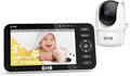 GHB Babyphone vidéo avec caméra – Écran 5 pouces 720p HD, jusqu’à 168 h en mode VOX, écran partagé, vision nocturne, zoom 4× et fonction panoramique