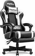 Chaise gaming ergonomique – Repose-pieds, appuie-tête, soutien lombaire, hauteur réglable, charge 200 kg, noire
