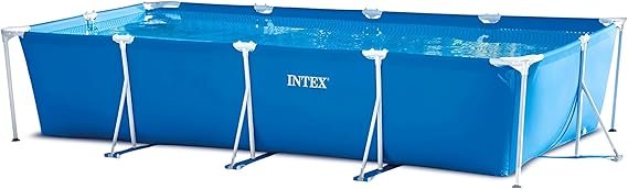 Intex Piscine Frame rectangulaire à structure acier – Montage rapide, robuste et durable, pour jardin