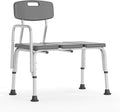 Flash Furniture HERCULES Banc de transfert bain/douche gris avec dossier et accoudoir latéral – Description du produit