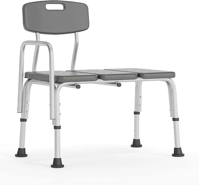 Flash Furniture HERCULES Banc de transfert bain/douche gris avec dossier et accoudoir latéral – Description du produit