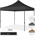 VONROC Tonnelle pliante 3 × 3 m EasyUp – Étanche, stable, extensible de façon modulaire, montage en 3 minutes, noire