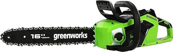 Greenworks Tronçonneuse sans fil 40 V – Puissante, pour travaux de jardin et coupe du bois