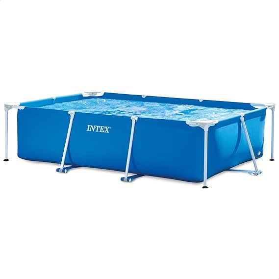 Intex Metal Frame Junior Piscine tubulaire rectangulaire 2,60 × 1,60 × 0,65 m – Hors-sol pour enfants et jardin