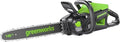Greenworks Gen II Tronçonneuse sans fil 60 V (sans batterie) – Outil professionnel puissant pour coupe du bois et entretien des arbres