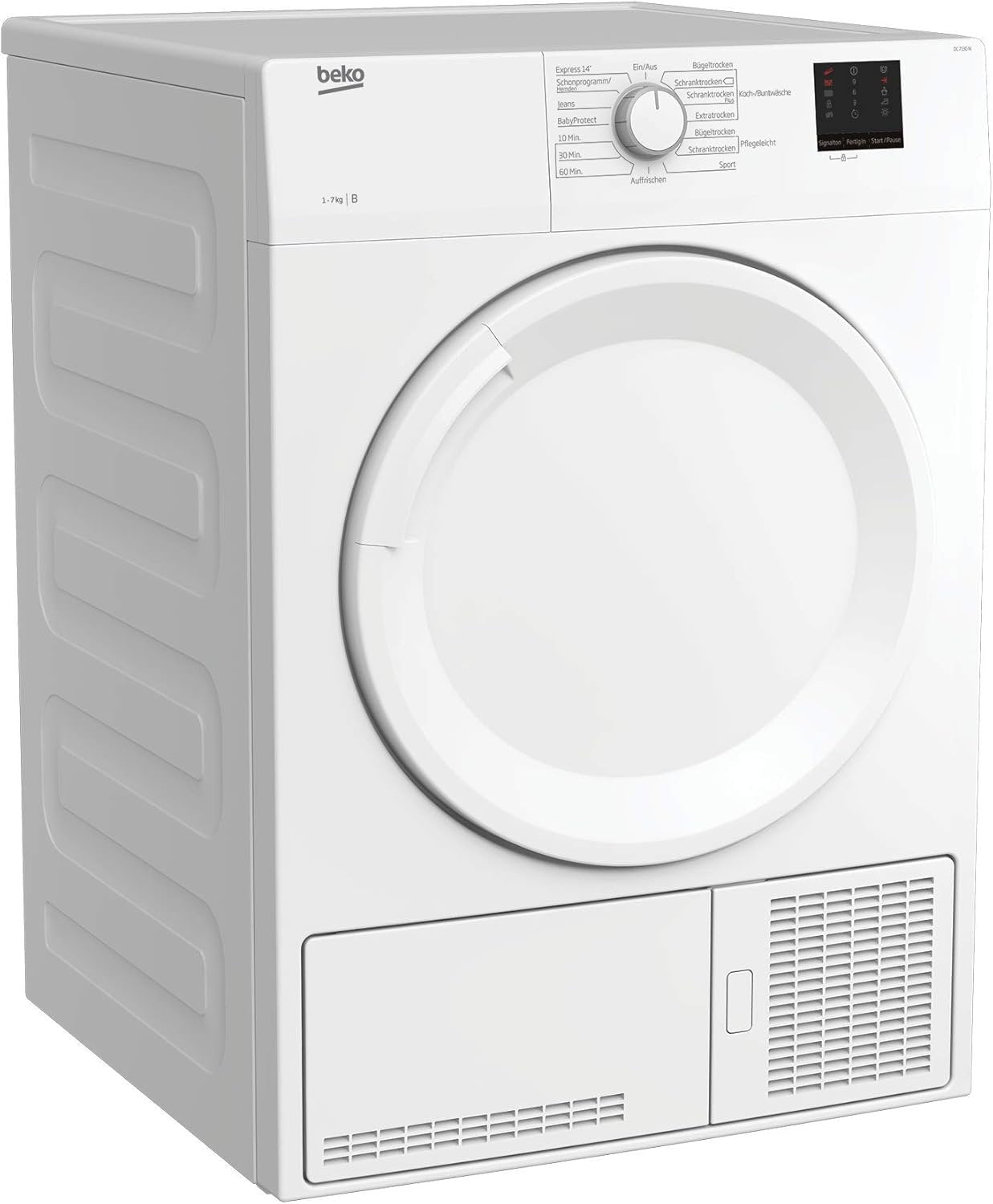 Beko DC 7130 N b100 Sèche-linge à condensation 7 kg – Mesure électronique de l’humidité, anti-froissage auto, tambour AquaWave, 15 programmes, Express