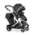 Hauck Duett 2 Poussette double avec housse pluie – Jusqu’à 15 kg par enfant, siège principal transformable en nacelle dès la naissance, second siège amovible, hauteur réglable, Black Forest