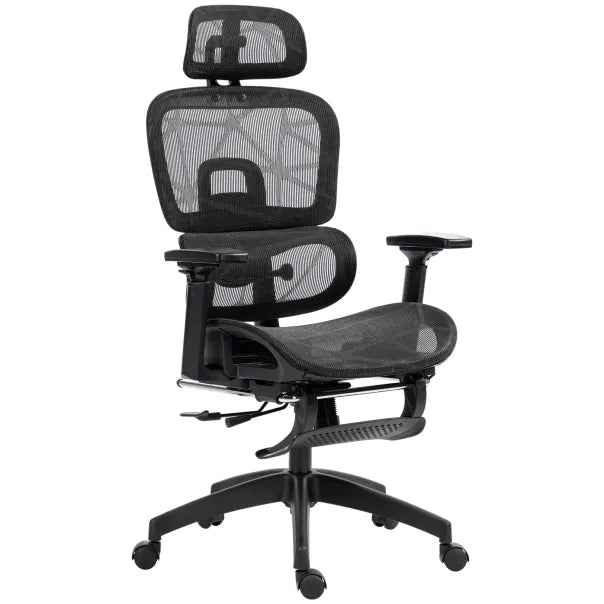 HOMCOM Fauteuil de bureau ergonomique réglable avec fonction inclinable