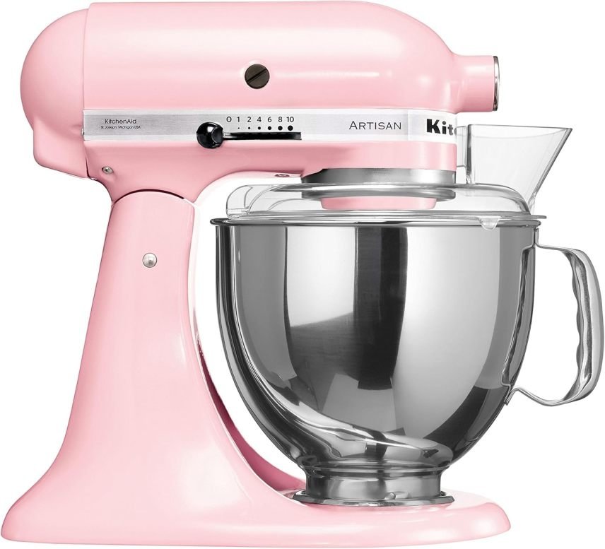 KitchenAid Artisan Robot pâtissier à tête inclinable – 5 accessoires, 2 bols inox, 4,8 L, rouge Empire