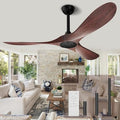 Biukis Ventilateur de plafond 152 cm avec télécommande – 6 vitesses, moteur DC réversible, intérieur/extérieur, finition noyer