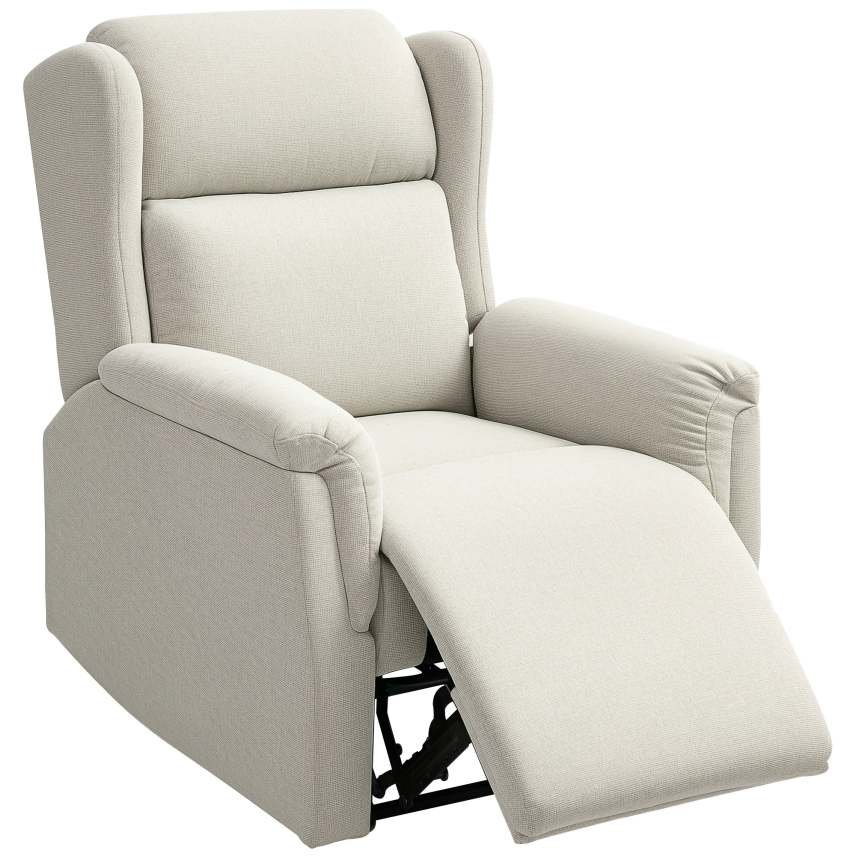 HOMCOM Fauteuil relax TV inclinable à 160° – Ressorts ensachés, beige