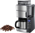 Russell Hobbs Grind&Brew 25620-56 Cafetière filtre avec broyeur et verseuse isotherme – Minuterie digitale, douchette d’extraction, jusqu’à 10 tasses, 3 niveaux de mouture