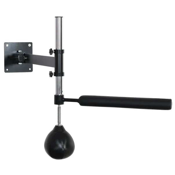 HOMCOM Support de boxe punching-ball réglable en hauteur, fixation murale