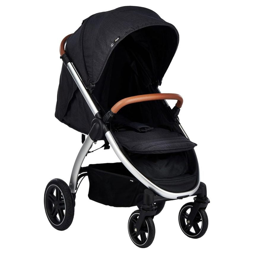 Hauck Uptown Poussette Melange Rose – Tout-terrain, grand siège, position allongée, roues caoutchouc, suspension, pliage compact, housse pluie
