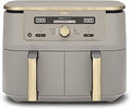 Ninja Dual Zone MAX Digital Airfryer DZ400EUSTGD – 9,5 L Friteuse à air, sans huile, 2 zones de cuisson, Air Fry, Crisp, Bake, Roast, Dehydrate, Warm Hold, Stone/Gold