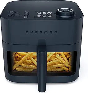 Chefman Crispinator 8 Qt. Airfryer – Friteuse à air puissante grande capacité, cuisson pauvre en huile, Noir