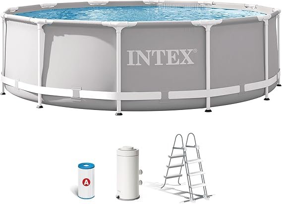 Intex Prism Frame Piscine tubulaire ronde Ø 3,66 × 0,98 m – Kit hors-sol pour jardin