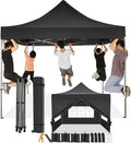 COBIZI Tonnelle pliante 3 × 3 m – Tente pop-up étanche, stable, résistante à l’hiver, protection UV, 4 parois, sac de transport à roulettes, noire