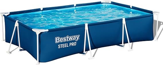 Piscine tubulaire rectangulaire 3,00 × 2,01 × 0,66 m à cadre acier, bleue, pour jardin