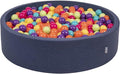 KiddyMoon Piscine à balles ronde pour bébé 120 × 30 cm avec 200 balles Ø 7 cm, coloris foncé