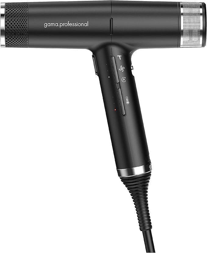 GA.MA Italy Professional iQ2 Perfect Sèche-cheveux – 1600 W, moteur sans balais 110 000 tr/min, technologie Oxy-Active, fonction Turbo, ultra-léger, Noir