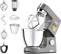 Kenwood Titanium Chef Patissier XL KWL90.034SI – Robot 1400 W avec balance intégrée, 2 bols, batteur K, crochet, fouet et batteur souple, argent