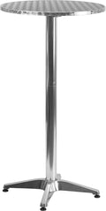 Flash Furniture Table de bar ronde en aluminium 23,2″ intérieur/extérieur avec plateau pliant – Description du produit