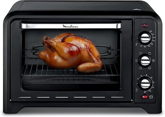 Moulinex Optimo OX495810 Four électrique 60 L – 7 modes de chauffe, chaleur tournante, thermostat jusqu’à 240 °C, minuterie, noir