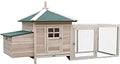 PawHut Poulailler en bois 195 cm – Avec pondoir, enclos, rampe et tiroir de nettoyage amovible