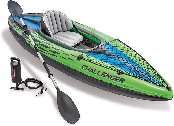 INTEX K1 Challenger Canoë Kayak 68305 pour 1 personne, gonflable, avec pagaie