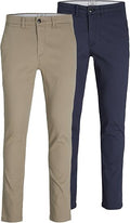 Jack & Jones Pantalons chino homme Marco, lot de 2 – Coton stretch moderne pour bureau et loisirs