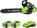 Greenworks Tronçonneuse sans fil 40 V – Puissante, pour jardin, coupe du bois et entretien des arbres