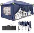 Tonnelle pliante 3 × 6 m – Tente de réception étanche, stable, résistante à l’hiver, UV 50+, Oxford 420D, hauteur réglable, bleue