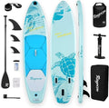 Stand Up Paddle gonflable 11' × 34 pouces – Extra-large, ultra-stable, jusqu’à 205 kg, pompe et pagaie en fibre de verre incluses