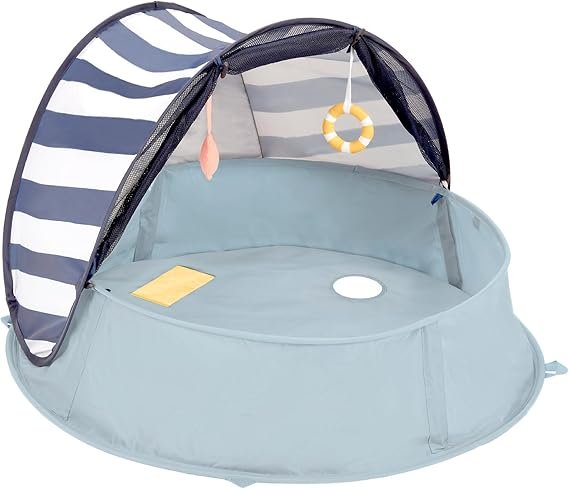 Babymoov Aquani 3-en-1 Tente pop-up et piscine enfant – Tente de jeu, pataugeoire et dôme solaire UPF 50+