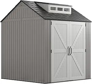 Rubbermaid Abri de rangement extérieur en résine 7 × 7 pi avec plancher – Description du produit