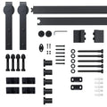 HOMCOM Kit de rail pour porte coulissante – Glissement silencieux, usage polyvalent 1