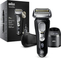 Braun Series 9 Pro Rasoir premium homme – Tête 4+1, tondeuse ProLift, PowerCase, station de nettoyage 5-en-1, autonomie 60 min, fabriqué en Allemagne, 9477cc, argent
