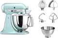 KitchenAid Artisan Robot pâtissier à tête inclinable – 5 accessoires, 2 bols inox, 4,8 L, pistache