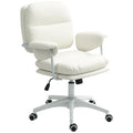 HOMCOM Fauteuil de bureau inclinable avec repose-pieds – Blanc