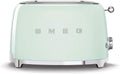 Smeg TSF01PGEU Grille-pain 2 fentes – 2 tranches, 6 niveaux de brunissage, réchauffage, décongélation et bagel, tiroir ramasse-miettes, 950 W, vert pastel
