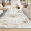 Homcomodar – Tapis beige 160 x 230 cm, lavable et antidérapant, style bohème vintage