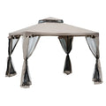 Outsunny Pavillon de jardin avec moustiquaires, double toit et protection UV