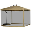 Outsunny Parasol déporté avec moustiquaire et manivelle 1